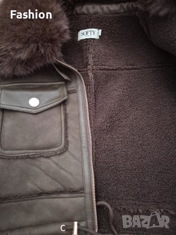 Дамско яке с пухена яка, снимка 2 - Якета - 52978259