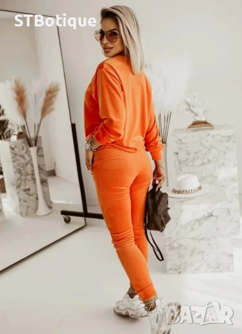 🌸 Дамски Комплект с Еластична Талия и Връзки – Суитшърт и Панталон | STBoutique 🌸, снимка 4 - Комплекти - 52012420