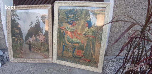 Старинни картини принт в рамка с стъкло, снимка 1 - Други ценни предмети - 38117546