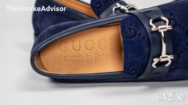 Мъжки обувки Gucci Jordy Guccissima от велур, снимка 5 - Официални обувки - 52170719