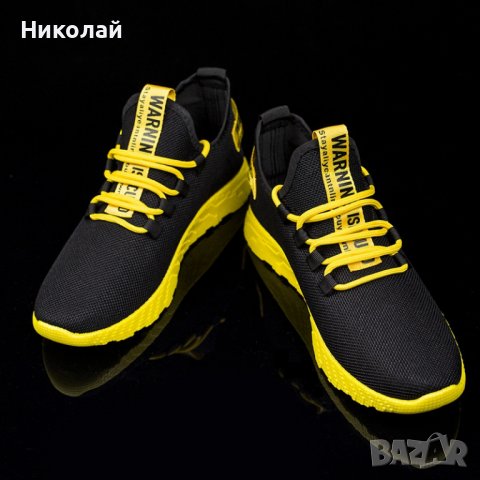 Мъжки маратонки 44 номер в жълто - черен цвят , жълти , черни маратонки, снимка 4 - Ежедневни обувки - 38629084