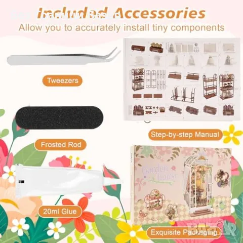 Нов Комплект за сглобяване на мини градинска къща - 3D пъзел за възрастни, снимка 2 - Други - 47276064