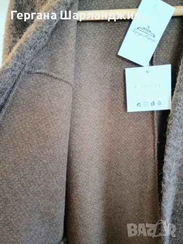 КАФЯВА ВЪЛНЕНА ЖИЛЕТКА, снимка 2 - Жилетки - 52952494