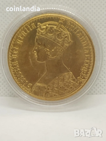 позлатена Английска монета репродукция 