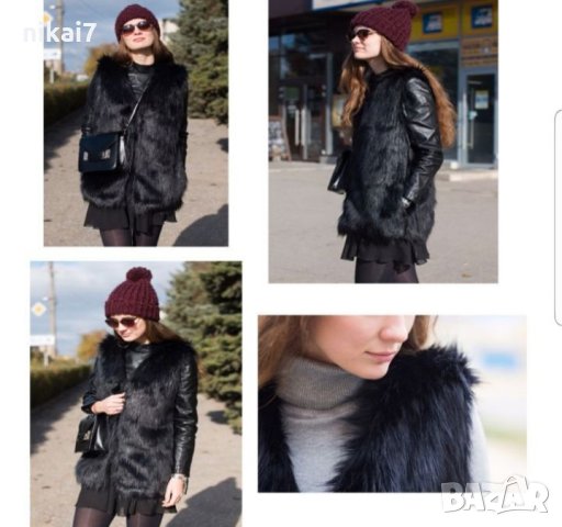 XXXL дамски елек от здрав еко косъм закочаване с клипси , снимка 9 - Елеци - 27203648