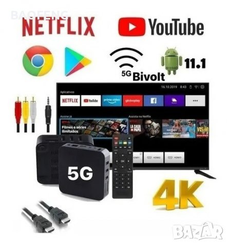 Нови четириядрени 4K Android TV Box 8GB 128GB MX9 /ТВ БОКС/ Android TV 11 / 9 5G Rockchip, снимка 8 - Други - 39242262