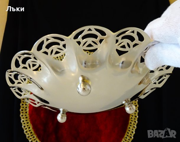 Посребрена фруктиера J.Reihhart,W.Germany. , снимка 6 - Антикварни и старинни предмети - 40253040