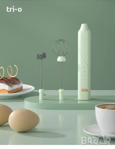 Електрически USB зареждащ се пенообразувател, бъркалка за Фрапе, Капучино, мляко, сметана, яйца, снимка 5 - Аксесоари за кухня - 43362283