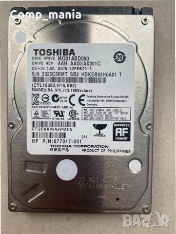 Хард диск Toshiba 500GB 2.5” 100%
