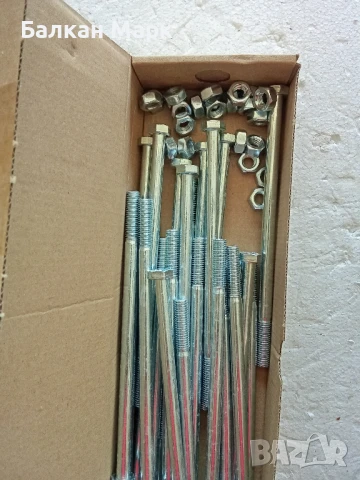 Болтове с шестостенна глава+гайки, частична резба, поцинкован–M8x160мм,клас 8.8–DIN 931–25 бр., снимка 3 - Железария - 51063351