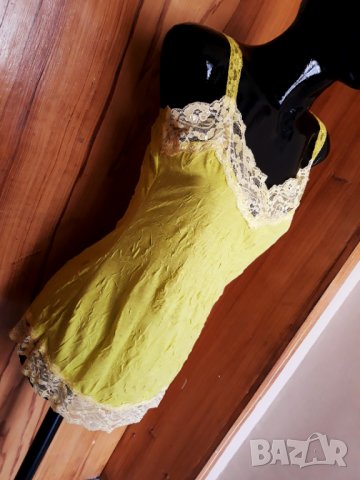 Неоново жълто-зелен потник туника белио Л, снимка 2 - Бельо - 32883232