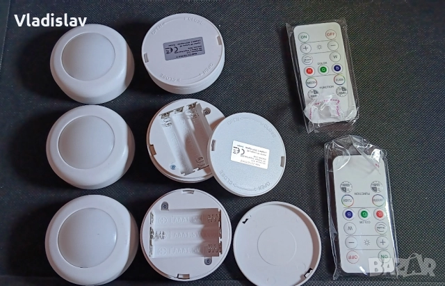HELPLEX LED Puck лампи с дистанционно RGB, снимка 3 - Лед осветление - 52081326