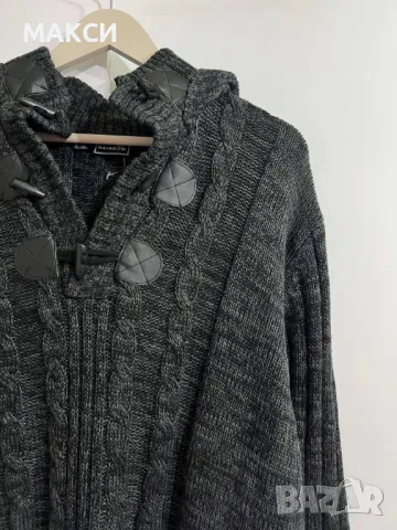 Макси марков "Rainbow" разкошен еластичен дълъг суитшърт-блузон плетиво с ефектно закопчаване и коже, снимка 4 - Блузи с дълъг ръкав и пуловери - 48427780