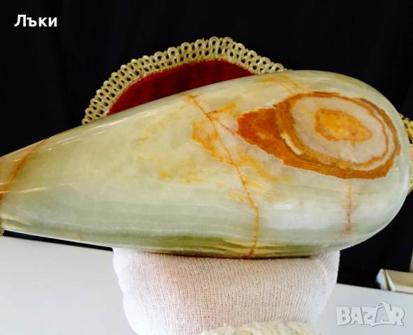 Посребрена ваза,свещник оникс 2.2 кг.,месинг. , снимка 8 - Антикварни и старинни предмети - 52673709