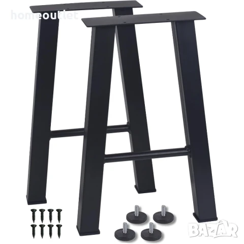 ПРОМОЦИЯ Крака за маса от студено валцована стомана в черно (к-кт от 2 бр.) JINHUI X001IXZ80D