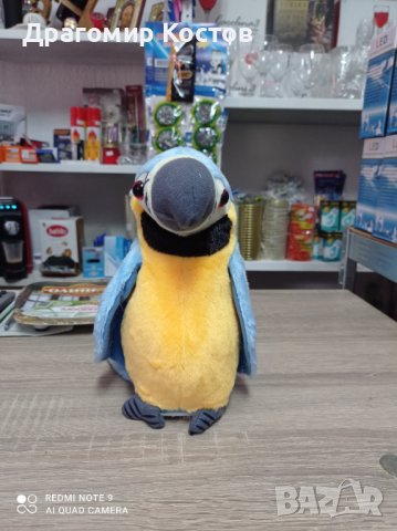Плюшена играчка говорещ папагал, снимка 1