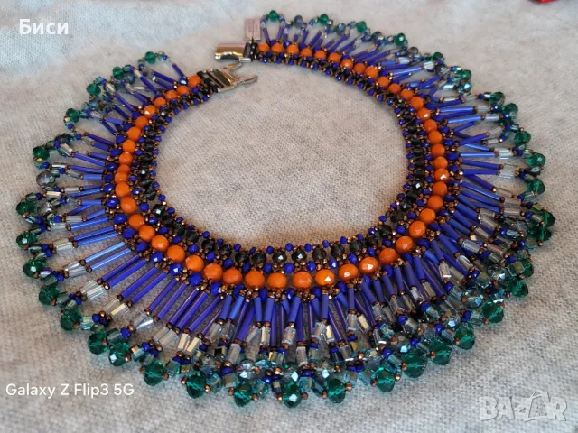 Max Mara/WEEKEND-оригинално колие от натурални камъни и сребро, снимка 14 - Колиета, медальони, синджири - 48778603