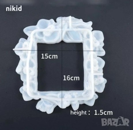 Голяма рамка квадрат от цветя Орхидея силиконов молд форма фондан шоколад смола гипс декор, снимка 2 - Форми - 32756095