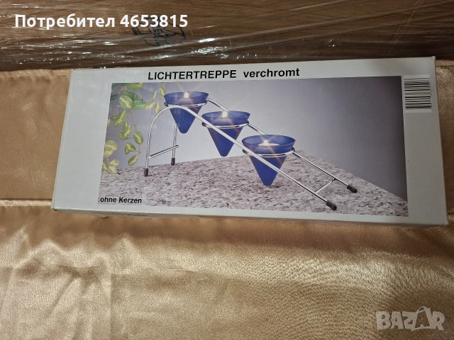 Свещник стъпаловиден, снимка 3 - Декорация за дома - 52737082