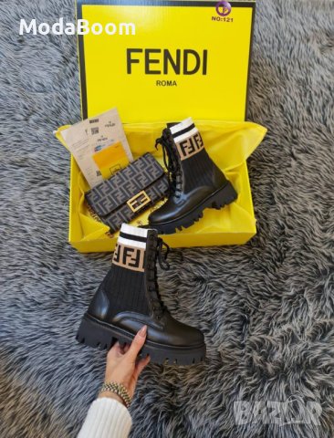💯Fendi черни обувки и чанта💯, снимка 3 - Дамски боти - 43465213