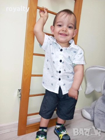 Детски Комплект от 3 Части: Потник, Риза и Къси Панталонки, снимка 2 - Детски комплекти - 52146238