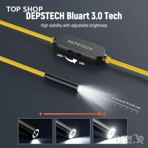 Нов DEPSTECH Едноскоп светлина, Bluart 3.0, IP67, за iOS - Жълт, снимка 3 - Друга електроника - 49321356