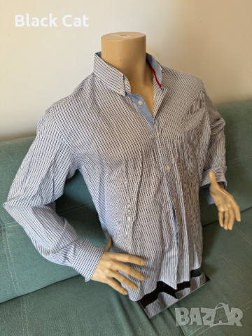 "Frant" / "Франт" – нова стилна раирана мъжка риза, с дълъг ръкав, XL, блуза, топ, мъжки ризи, снимка 5 - Ризи - 44882401