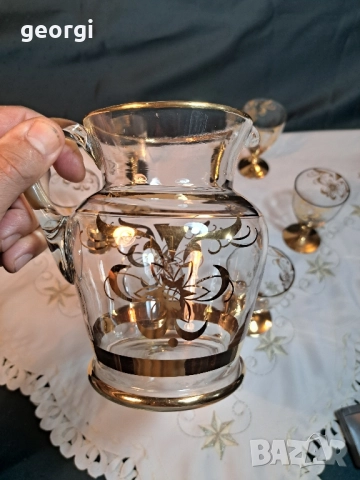 български луксозен сервиз за вино с позлата 27/5, снимка 8 - Сервизи - 51780820