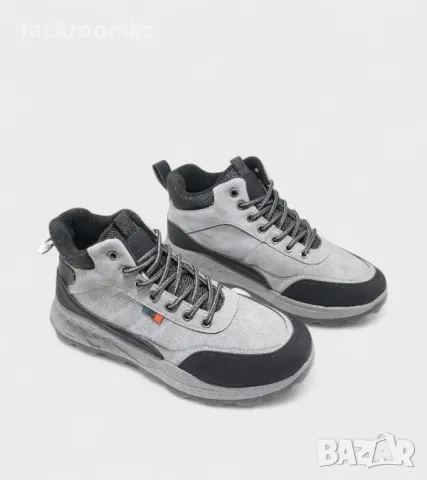 Спортни мъжки боти с връзки и цип в сив цвят M2425-2 Grey, снимка 2 - Мъжки боти - 48392418