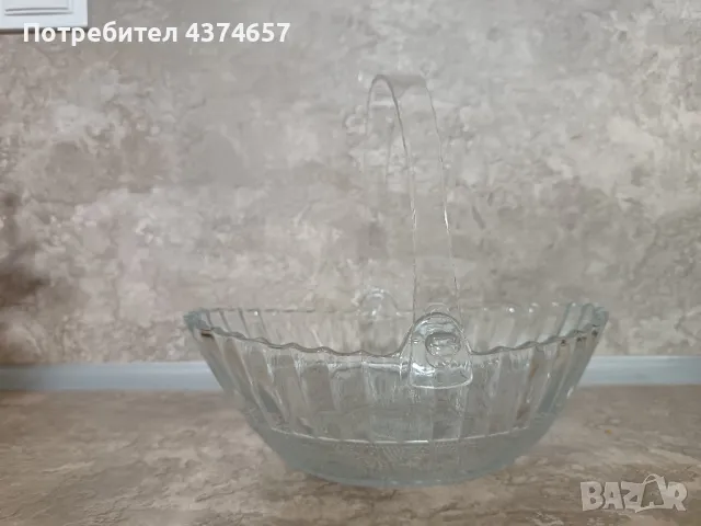 Стъклена кошничка, снимка 2 - Декорация за дома - 48997318
