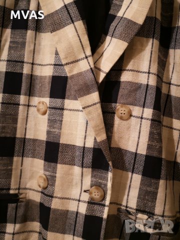 Удължен втален блейзър двубортен кариран S размер дамско сако, снимка 3 - Сака - 32337095