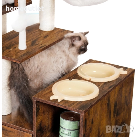 ПРОМОЦИЯ Многофункционална котешка къща с драскалка, хамаци и шкаф за котешка тоалетна MPJ115SR, снимка 5 - За котки - 52719913