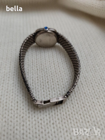 BAUME & MERCIER-Сребърен дамски часовник,сребърна верижка с интересна масивна плетка 800 проба, снимка 5 - Антикварни и старинни предмети - 53148330