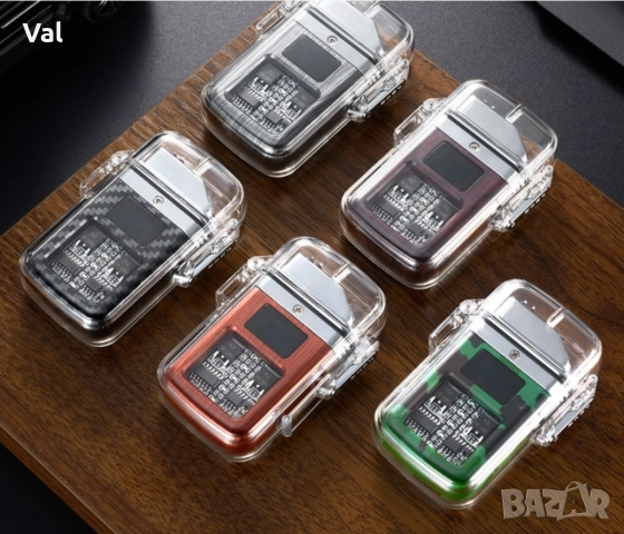 Елегантна прозрачна ветроустойчива запалка с LED светлини, снимка 12 - Друга електроника - 52907624