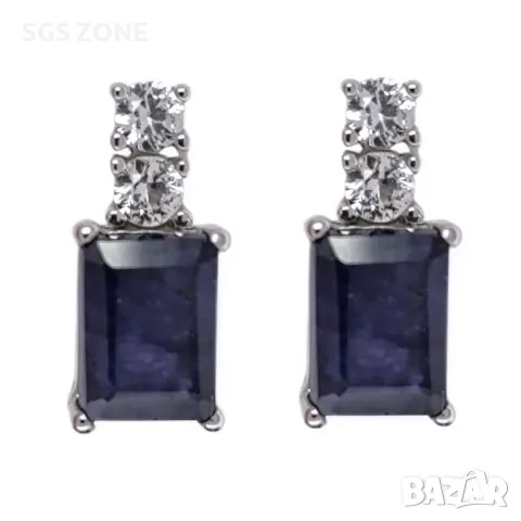 Сребърни Обеци с Изумруди/Рубини/Сапфири, снимка 5 - Обеци - 49918981