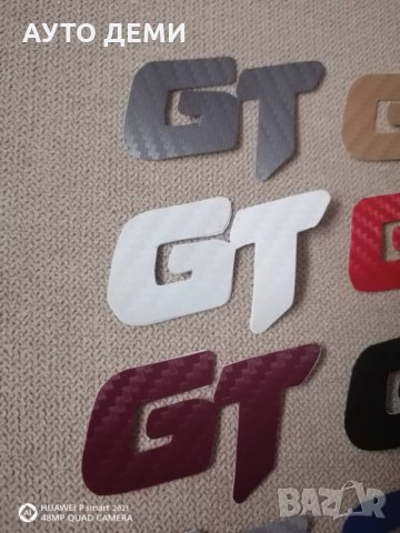 Различен цвят карбон стикер лепенка с надпис GT за кола автомобил джип ван бус, снимка 10 - Аксесоари и консумативи - 33060102
