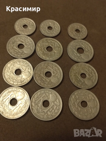 5-10 Сантима Франция 1921 г., снимка 9 - Нумизматика и бонистика - 51883153