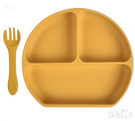 Силиконова чинийка и виличка, снимка 1
