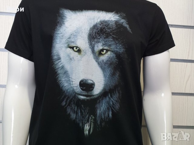Нова мъжка тениска с дигитален печат Вълк ИН и ЯН, Серия вълци, снимка 13 - Тениски - 27829095