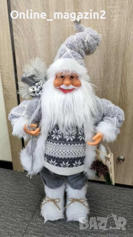 Декоративен Дядо Коледа в сиво, снимка 3 - Декорация за дома - 52317735