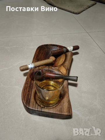 Пепелник за пури и лула с място за чаша, снимка 2 - Декорация за дома - 52605972