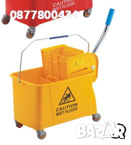 ХИГИЕННА КОЛИЧКА ЗА ПОЧИСТВАНЕ С ПРЕСА  КОФА 20Л И ОТДЕЛЕНИЕ ЗА МРЪСНА ВОДА