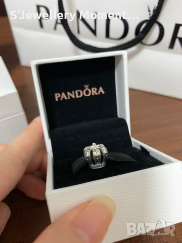  Талисман за гривна Пандора коронка в сребърно, снимка 4 - Гривни - 39889408