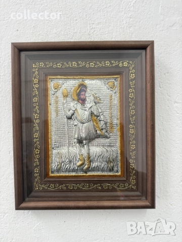 Ръчно изработена икона - Свети Христофор. №7759, снимка 2 - Антикварни и старинни предмети - 52826776
