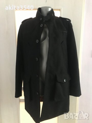 Черно мъжко палто, снимка 6 - Палта - 34194057
