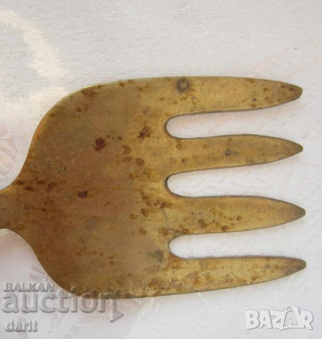 Стари лъжици: стара голяма вилица месинг лъжици, за чай, Музикална бутилка, снимка 4 - Антикварни и старинни предмети - 28884487