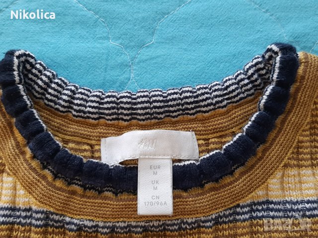 Ефектна блуза с къс ръкав H&M, размер М.Обличана 2 пъти!, снимка 5 - Блузи с дълъг ръкав и пуловери - 28018512