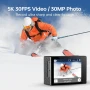 НОВА Speed ​​10 Екшън камера 5K 30FPS Водоустойчива 30 метра, 5X увеличение, 2 x 1350mAh батерия, снимка 6