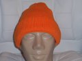 зимна оранжева шапка-плетена, снимка 2