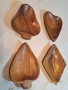 четири дървени купички за ядки каро, пика, купа, спатия 32/3 , снимка 3